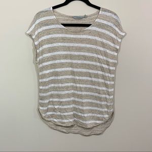 Athleta 100% Linen Striped T-Shirt